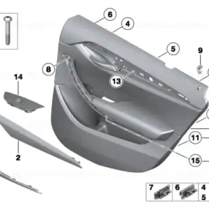 Retur gratuit Door lining cloth rear left ANTHRAZIT - BMW