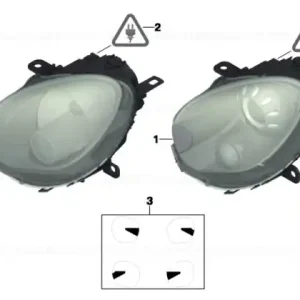 Headlight right, turn indicator yellow - BMW - Mini Ofertă limitată