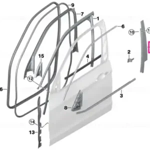 Comandă acum Finisher window frame B-pillar FR door SCHWARZ - BMW