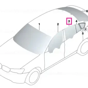 Side window, black, door, rear left SSG - BMW Preț promoțional