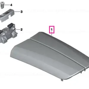 Armrest, leather, front middle SCHWARZ - BMW Retur ușor