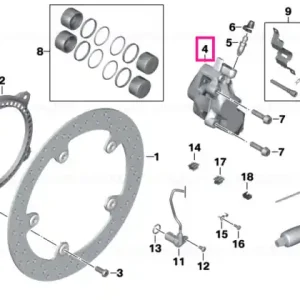 Reducere Etrier frână EVO dreapta - D=32/36MM - BMW Motorrad