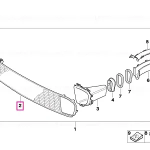 Grille, air inlet,bottom, brake-air duct - BMW - Mini Ofertă limitată