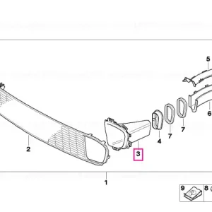 Preț promoțional Air brake channel front right - BMW - Mini