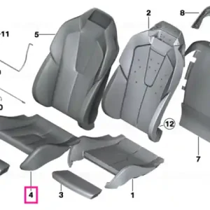 Capac sezut confort dreapta, NEGRU LKSW,X3SW SCHW - BMW Chilipir