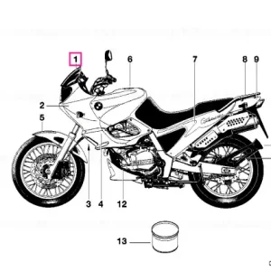 Panou trim tablou bord, NEGRU SCHWARZ - BMW Motorrad Noutate