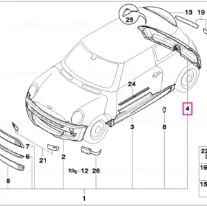 Primed rear apron - BMW - Mini Cumpără acum