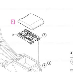 Centre arm rest, imitation leather SANDBEIGE - BMW Preț promoțional