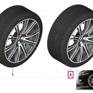 Roată completă de iarnă - V-Spoke 649i (bright turned, forged) cu anvelopa Pirelli W240 Sottozero S2 r-f - 275/35R20 102V XL - BMW Seria 7/6 GT G11/G12/G32 - punte spate - Jante forjate Retur gratuit