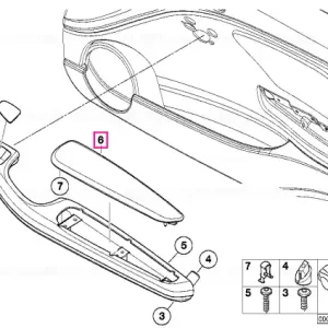 Armrest upper part front right SCHWARZ - BMW Bestseller