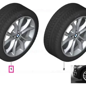 Roată completă de iarnă - V-Spoke 594 cu anvelopa Michelin Latitude Alpin LA2 ZP - 255/50R19 107V XL - BMW X6 F16 - punte față Cel mai bun preț