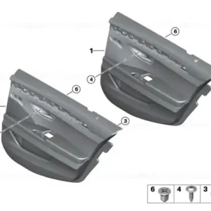 Cumpără online Door lining leather rear left SCHWARZ - BMW