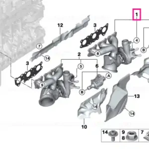 Turbocharger, cylinders 1-3 - BMW Retur gratuit