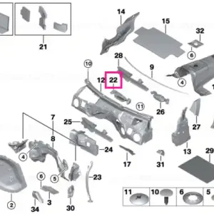 Sound insulating heater center LHD - BMW Ieftin