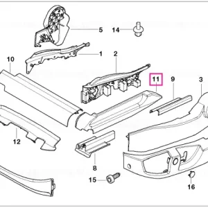 Reducere specială Finisher, upper rail, exterior, right CREAMBEIGE - BMW