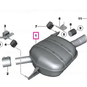 Retur ușor Rear silencer, right - BMW