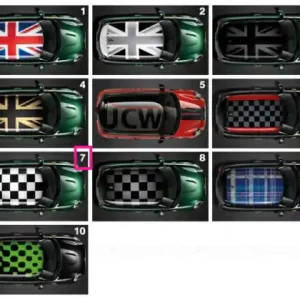 Retur ușor Roof decoration Chequered Flag black - BMW - Mini