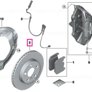 Cel mai vândut Brake rotor, ventilated, front VA 335X30 JCW - BMW - Mini