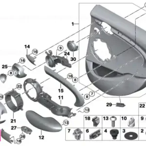 Ofertă specială Ornament maner interior usa spate dr PIANO BLACK - BMW - Mini
