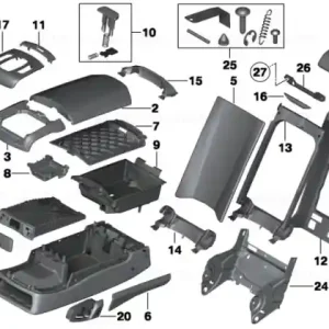Calitate înaltă Armrest, lower section, rear middle LCDF VEN.BEIGE - BMW