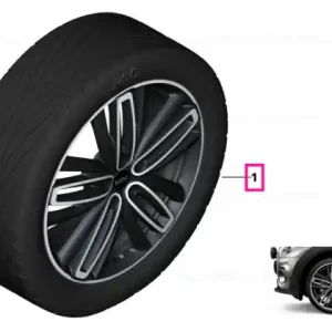 Plată securizată Set roți complete de vară - JCW Radial Spoke 526 (glossy, bright turned, flow forming) cu anvelopa Bridgestone Potenza S001 RFT - 225/35R19 88Y XL - Mini Clubman F54