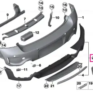 Ofertă specială Spoiler, trailer tow hitch, middle CHROM - BMW - Mini
