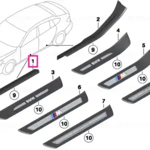 Retur gratuit Bandă protecție intrare interior stânga SCHWARZ - BMW