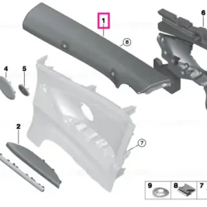 Waist rail, rear left SCHWARZ - BMW Premium