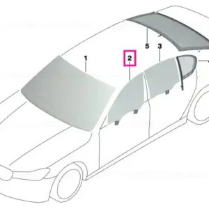 Comandă acum Side window, green, door, front left ESG - BMW