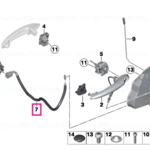 Cablu Bowden mâner ușă interior - BMW - Mini Ofertă limitată