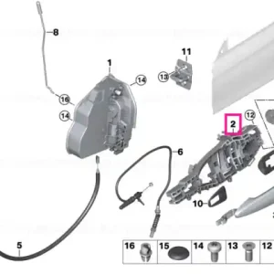 Carrier, outside door handle, left - BMW Cel mai vândut