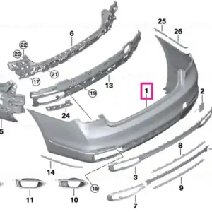 Reducere Panel, bumper, primed, rear PDC - BMW