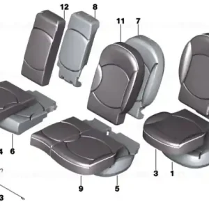 Calitate înaltă Capac scaun piele dreapta, T9IN CARBON - BMW - Mini