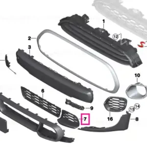 Air inlet finisher, right JOHN COOPER W. - BMW - Mini Cel mai bun preț