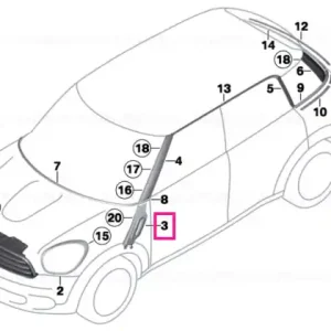 Cumpărături sigure Ornament indicator lateral stanga JCW BLACK - BMW - Mini