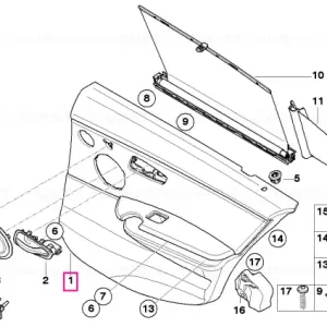Cel mai bun preț Door lining cloth rear left ANTHRAZIT - BMW