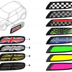 Discount Set ornament cu pernă CHECKERED B/W - BMW - Mini