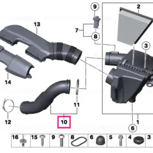 Air duct with resonator - BMW Preț mic
