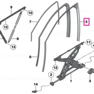 Window guide, outer front right - BMW Noutate
