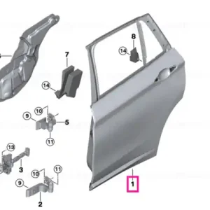 Transport gratuit Door, rear right - BMW
