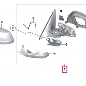 Reducere specială Outside mirror w/out glass heated right SHADOW-LINE - BMW