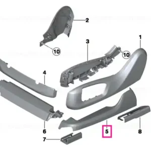 Calitate înaltă Finisher, upper rail, exterior, right ELF. WEISS - BMW