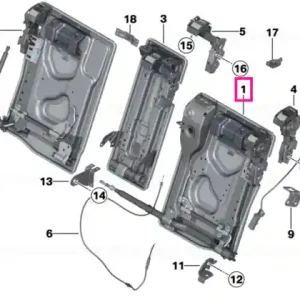 Comandă acum Backrest frame, left ANTHR/SCHWARZ - BMW