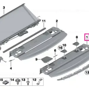 Retur gratuit Rear window shelf SCHWARZ - BMW