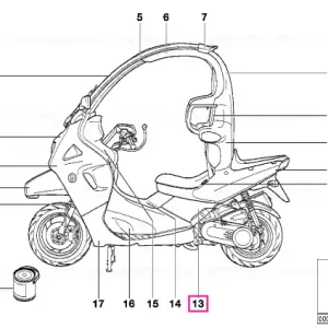 Service lid, left GRAPHITAN 2 M. - BMW Motorrad Expediere rapidă