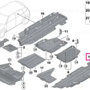 Nu rata Underbody panelling, rear left LCI - BMW - Mini