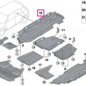 Livrare expres Underbody panelling, rear right LCI - BMW - Mini