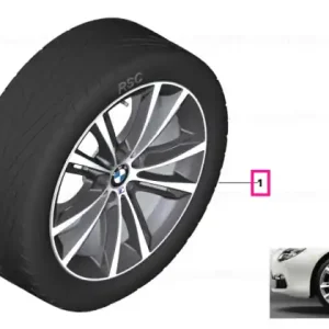 Ultima șansă Set roți complete de vară - M Performance V-Spoke 464M (bright turned) cu anvelopa Dunlop SP Sport Maxx GT ROF - 245/35R20 95Y XL FA / 275/30R20 97Y XL RA - BMW Seria 5/6 F10/F11/F12/F13/F06