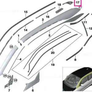 Retaining strip, D-pillar, left - BMW Cumpărături sigure