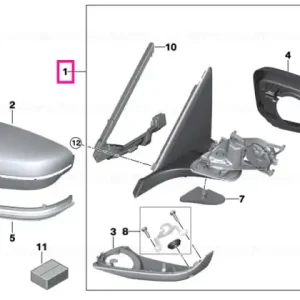 Cumpără online Heated outside mirror, memory bus, right ANODISING - BMW